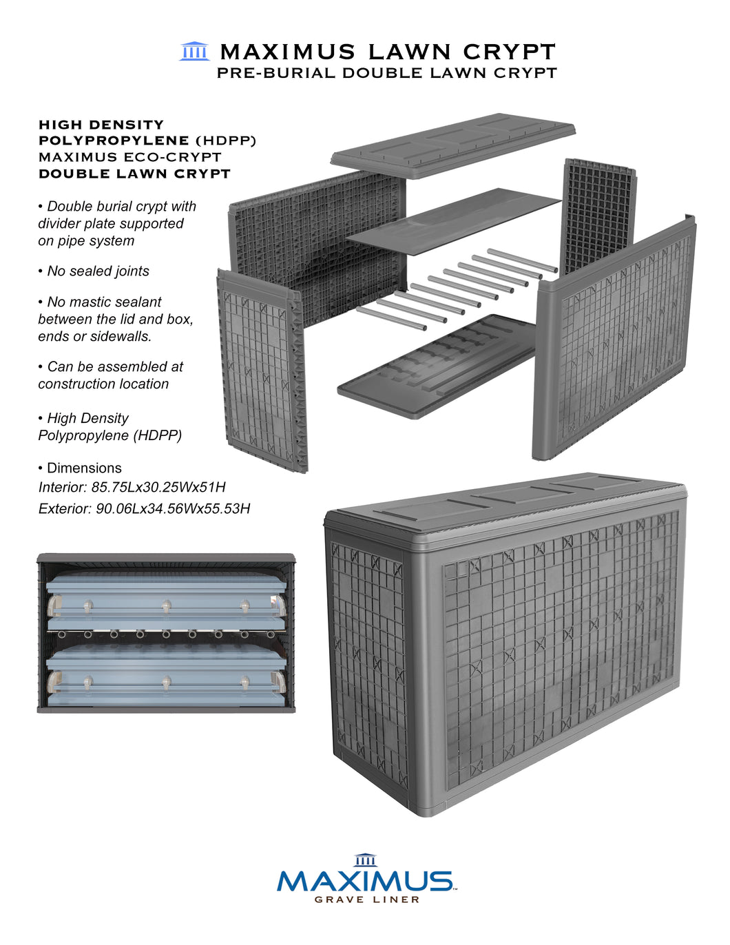 Polyguard - Maximus Pre-Burial Double Lawn Crypt